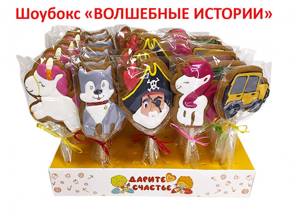  Пряники имбирные на палочке БЭЛЛЬ "Волшебные истории" (блок 24шт по 40г)  в Кореновске